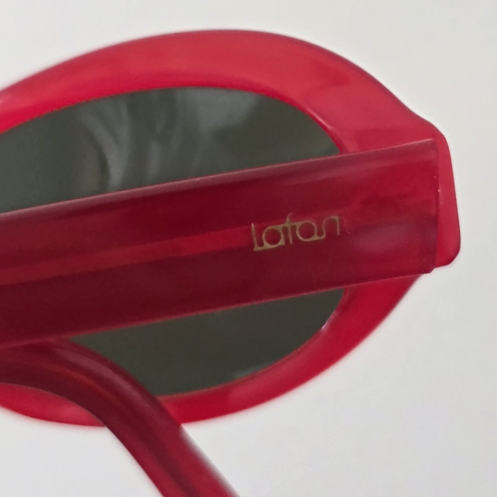 Rare Lafont Paris Lugano Red Oval Sunglasses Vintage French Designer Acetate - Picture 4 of 13